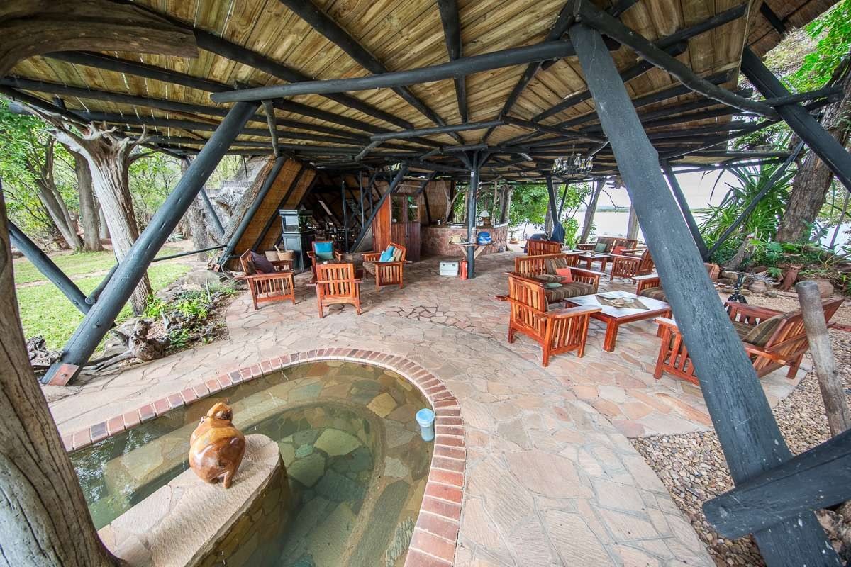 Thatched lounge deck wraps a small plunge pool at Musango Safari Camp, Matusadona.